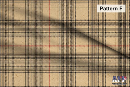 Beige Plaid 4 Fabric Bundle Set - Shop now at American Fabric Prints
