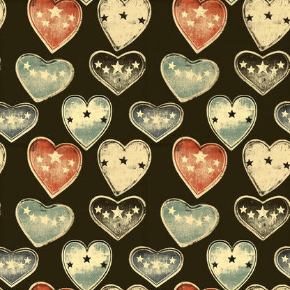 Retro Hearts Fabric - Shop now at American Fabric Prints
