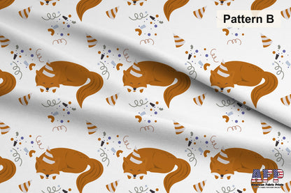 Birthday Animals Fabric Coordinates. Choose Your Patterns or Choose them All! Pattern B Shown. Shop now at American Fabric Prints.