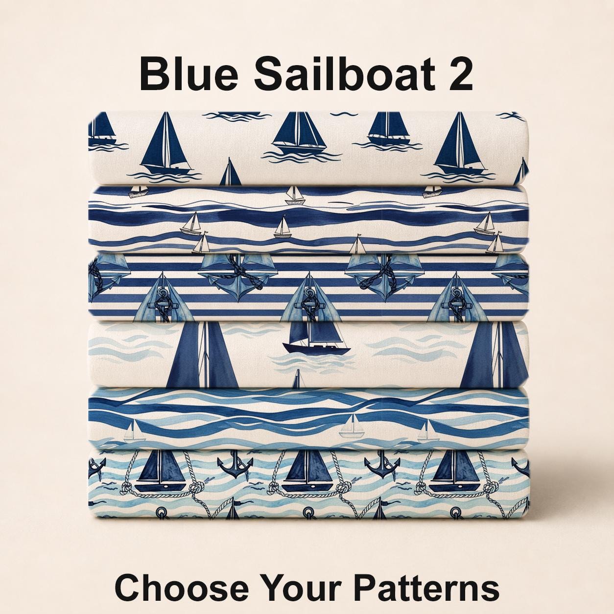 Blue Sailboat 2 Fabric Bundle Set - Shop now at American Fabric Prints