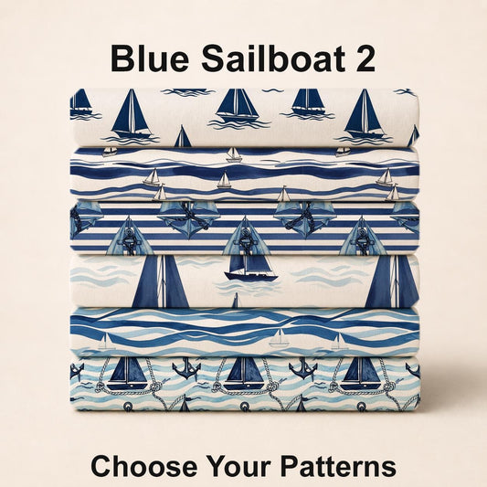 Blue Sailboat 2 Fabric Bundle Set - Shop now at American Fabric Prints