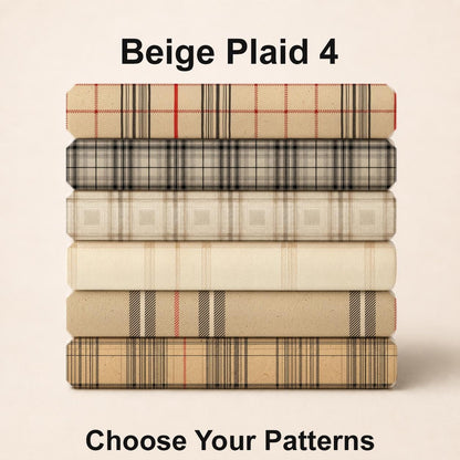 Beige Plaid 4 Fabric Bundle Set - Shop now at American Fabric Prints