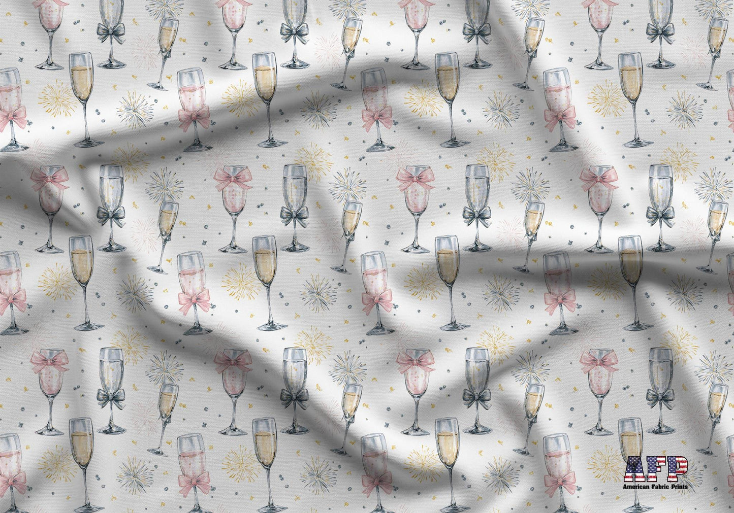 Coquette New Years Drinks Fabric - Shop now at American Fabric Prints