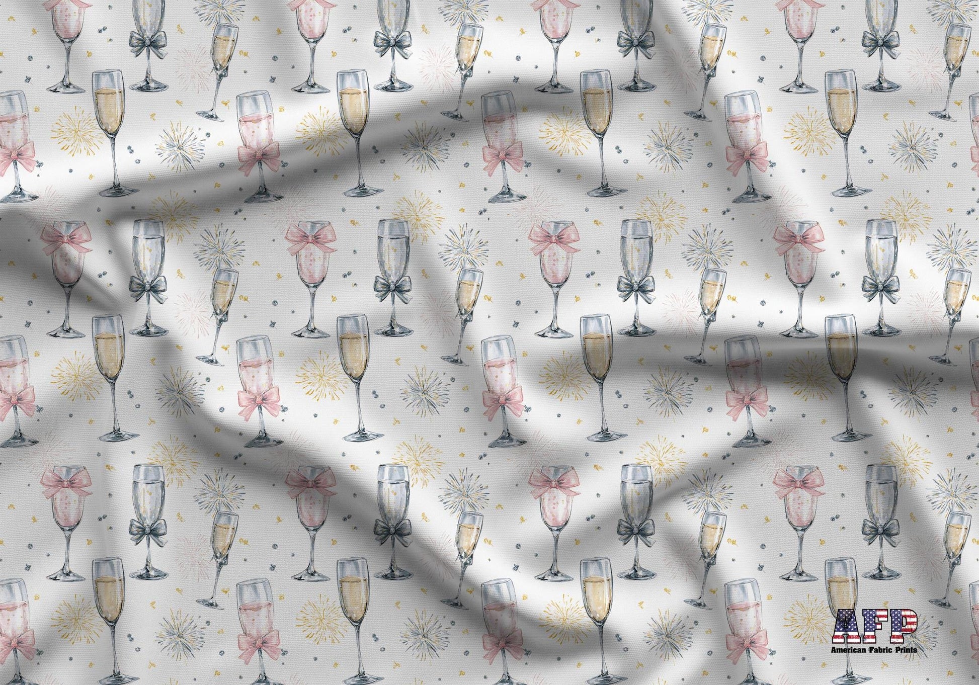 Coquette New Years Drinks Fabric - Shop now at American Fabric Prints