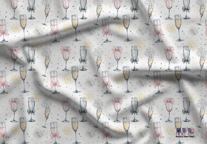 Coquette New Years Drinks Fabric - Shop now at American Fabric Prints