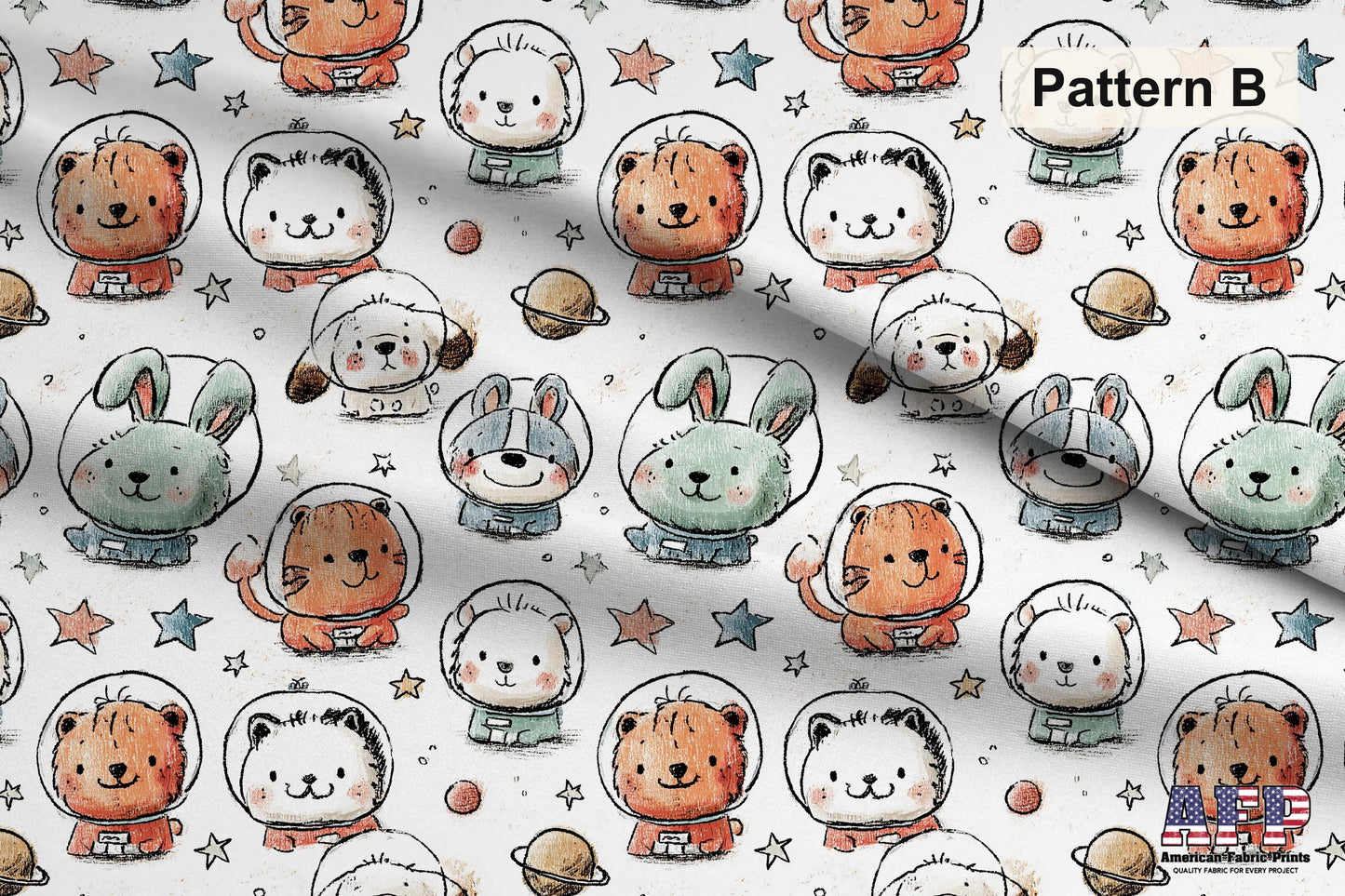 Animals in Space Fabric Bundle Set - Shop now at American Fabric Prints
