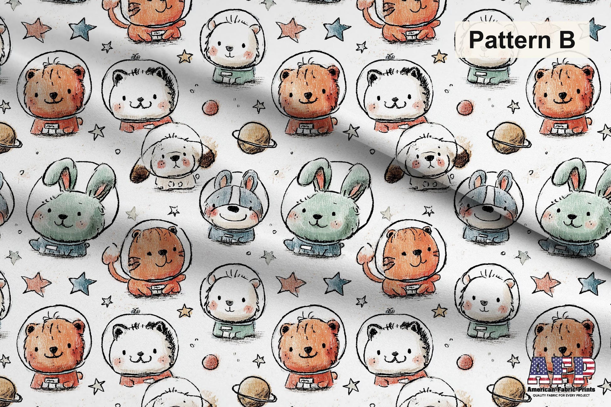 Animals in Space Fabric Bundle Set - Shop now at American Fabric Prints