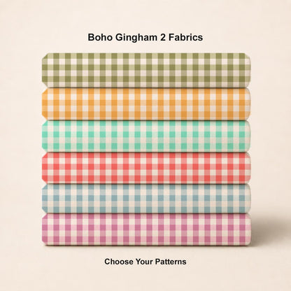 Colorful Gingham Quilting Fabric | Green Yellow Mint Coral Blue Pink | Choose Your Patterns | Fabric by the Yard | American Fabric Prints