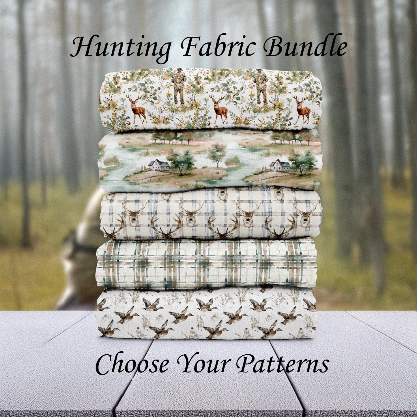 Hunter theme quilt coordinates. Shop now at American Fabric Prints.
