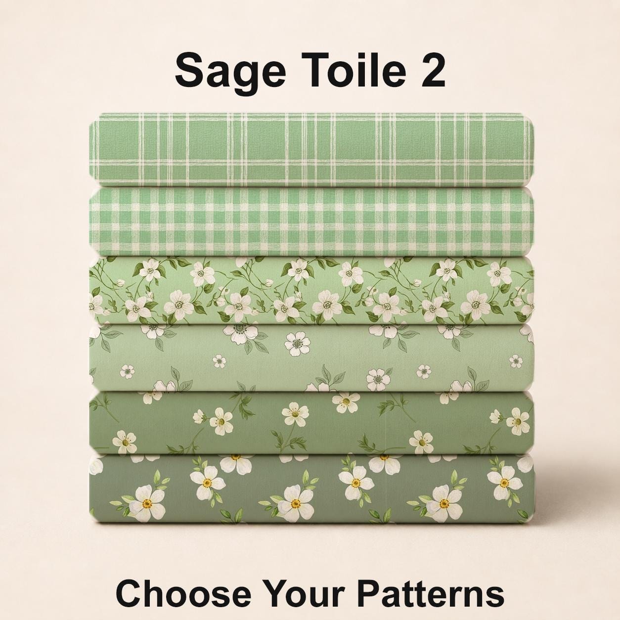 Sage Toile 2 Fabric Bundle Set - Shop now at American Fabric Prints