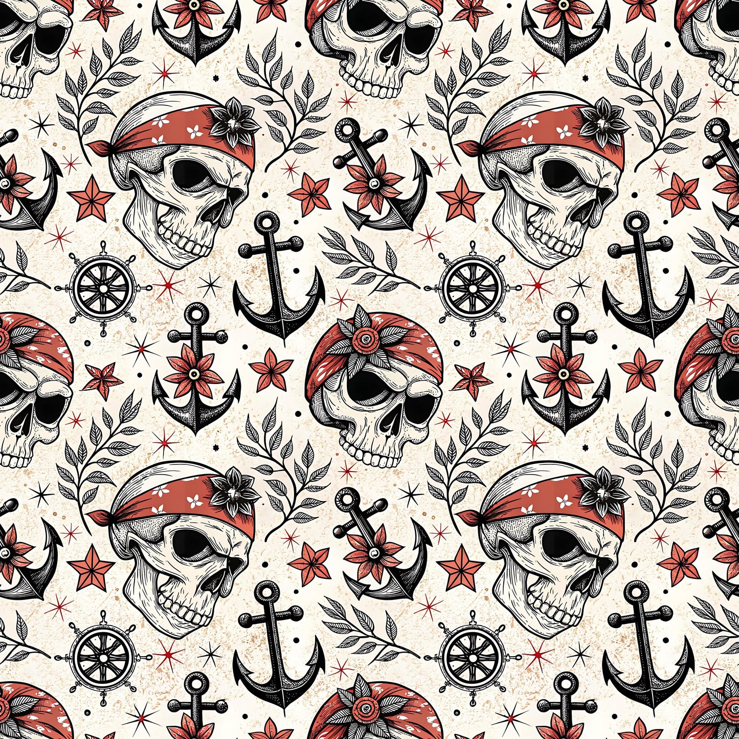 Pirate Skulls Fabric - Shop now at American Fabric Prints