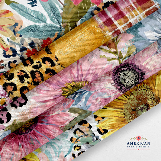 Sunflower Leopard 2 Fabric Bundle Set - Shop now at American Fabric Prints