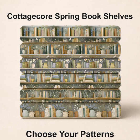 Cottagecore Spring Book Shelves Fabric Bundle Set - Shop now at American Fabric Prints