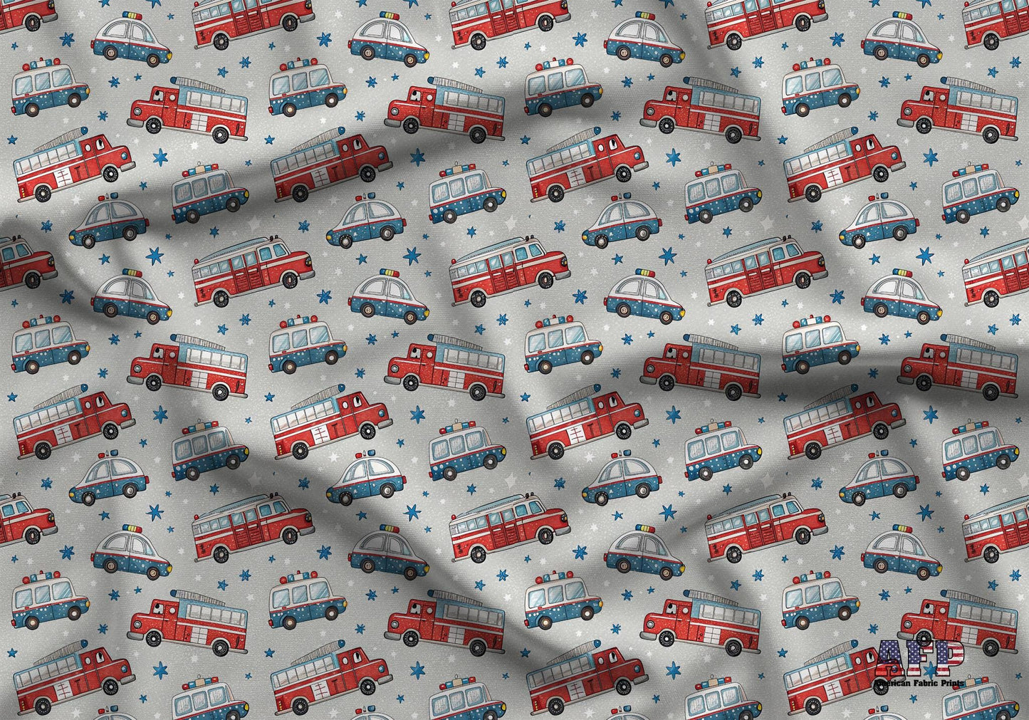Emergency Vehicles Fabric - Shop now at American Fabric Prints