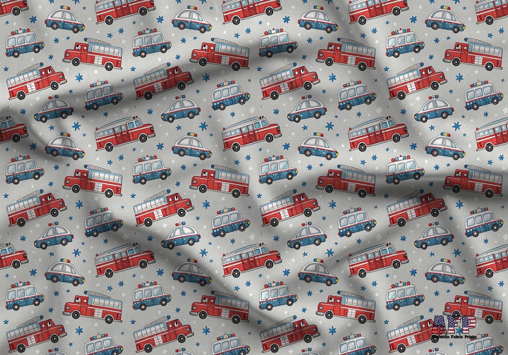 Emergency Vehicles Fabric - Shop now at American Fabric Prints