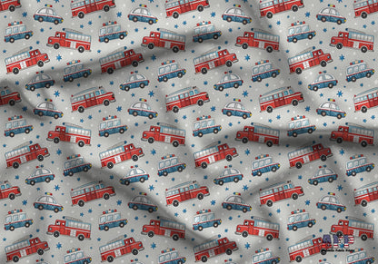 Emergency Vehicles Fabric - Shop now at American Fabric Prints