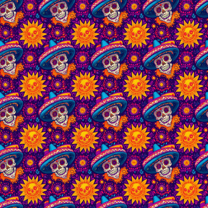 Fiesta Skull Fabric - Shop now at American Fabric Prints