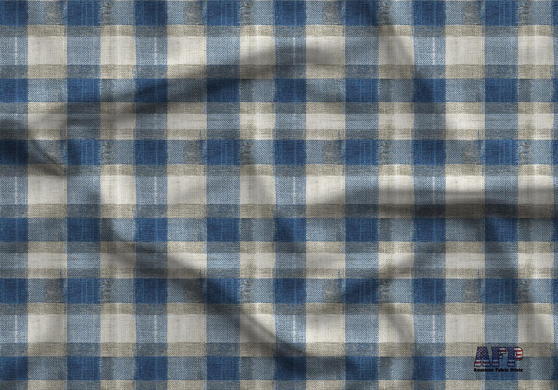 Country Blue Plaid Fabric - Shop now at American Fabric Prints