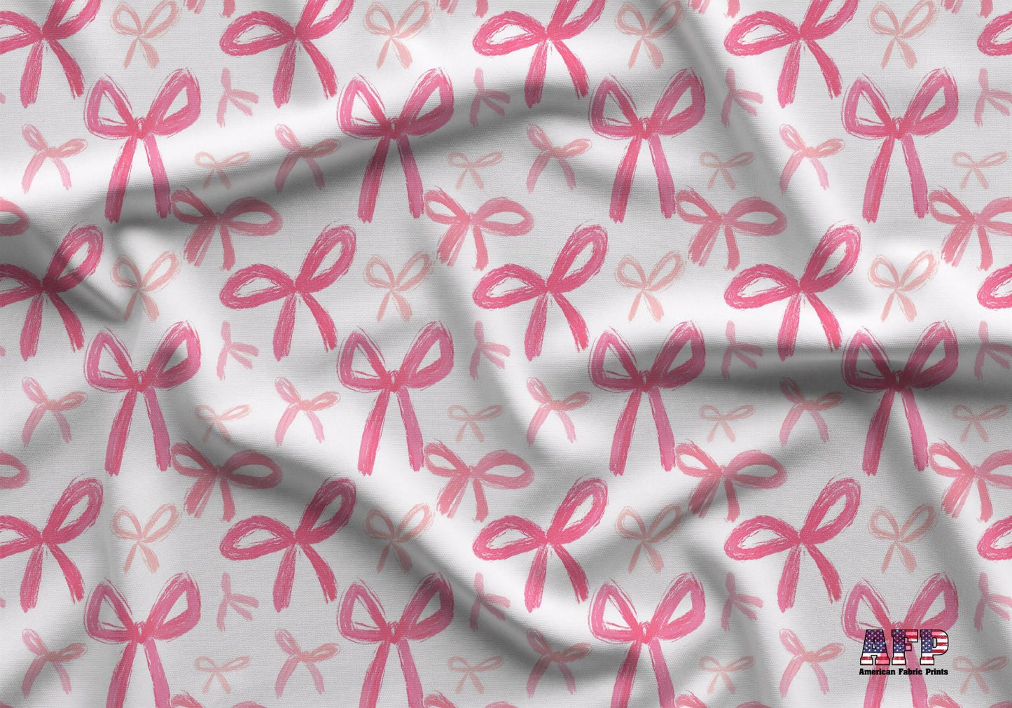 Sketchy Pink Bows Fabric - Shop now at American Fabric Prints