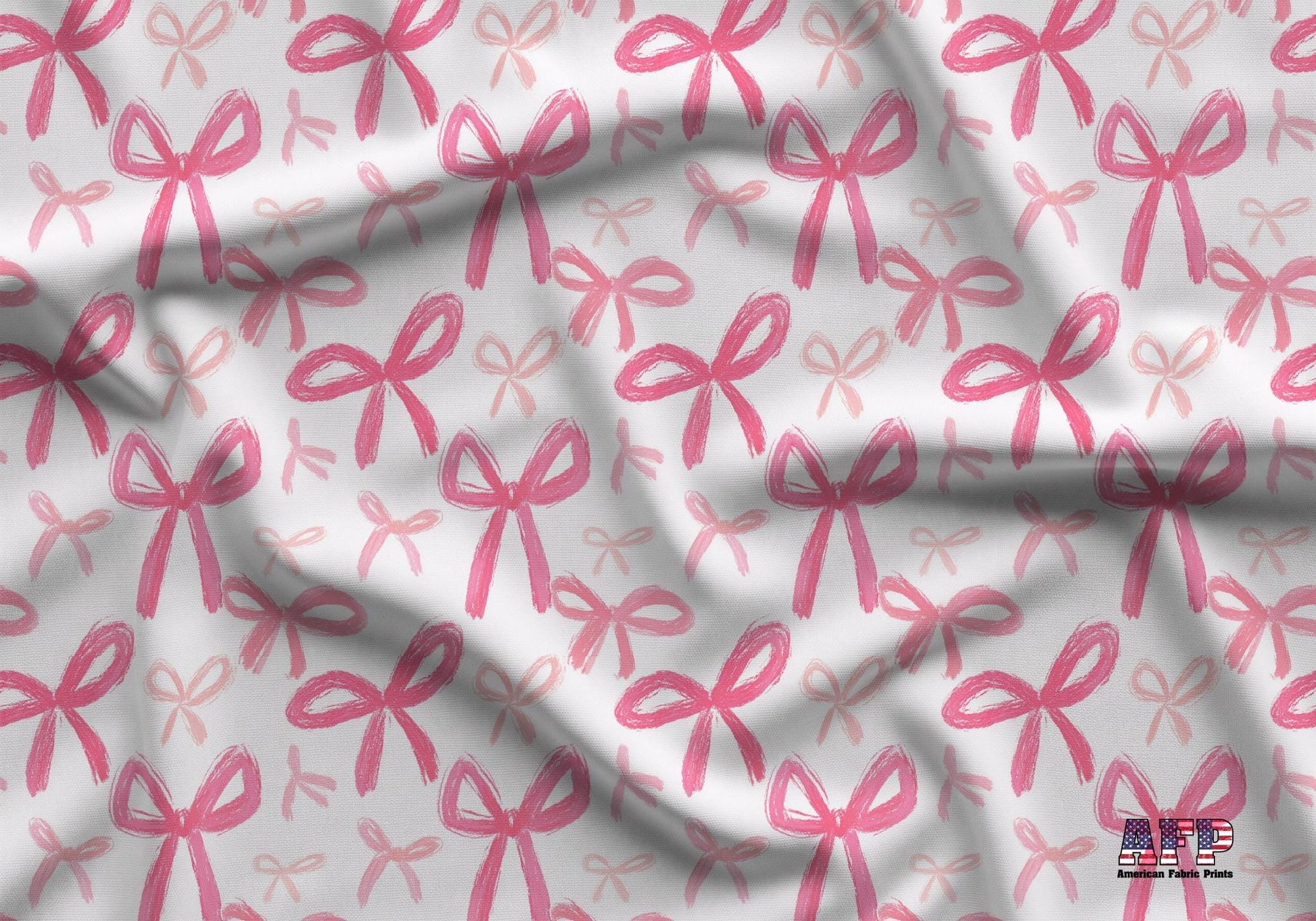 Sketchy Pink Bows Fabric - Shop now at American Fabric Prints
