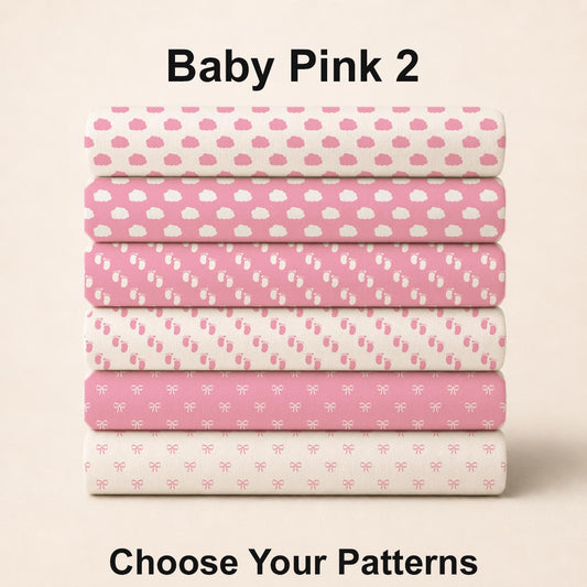 Baby Pink 2 Fabric Collection. Choose Your Patterns or select them all for a coodinated set. Shop now at American Fabric Prints.