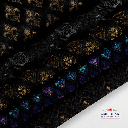 Dark Victorian Black and Gold Fabric Bundle Set - Shop now at American Fabric Prints