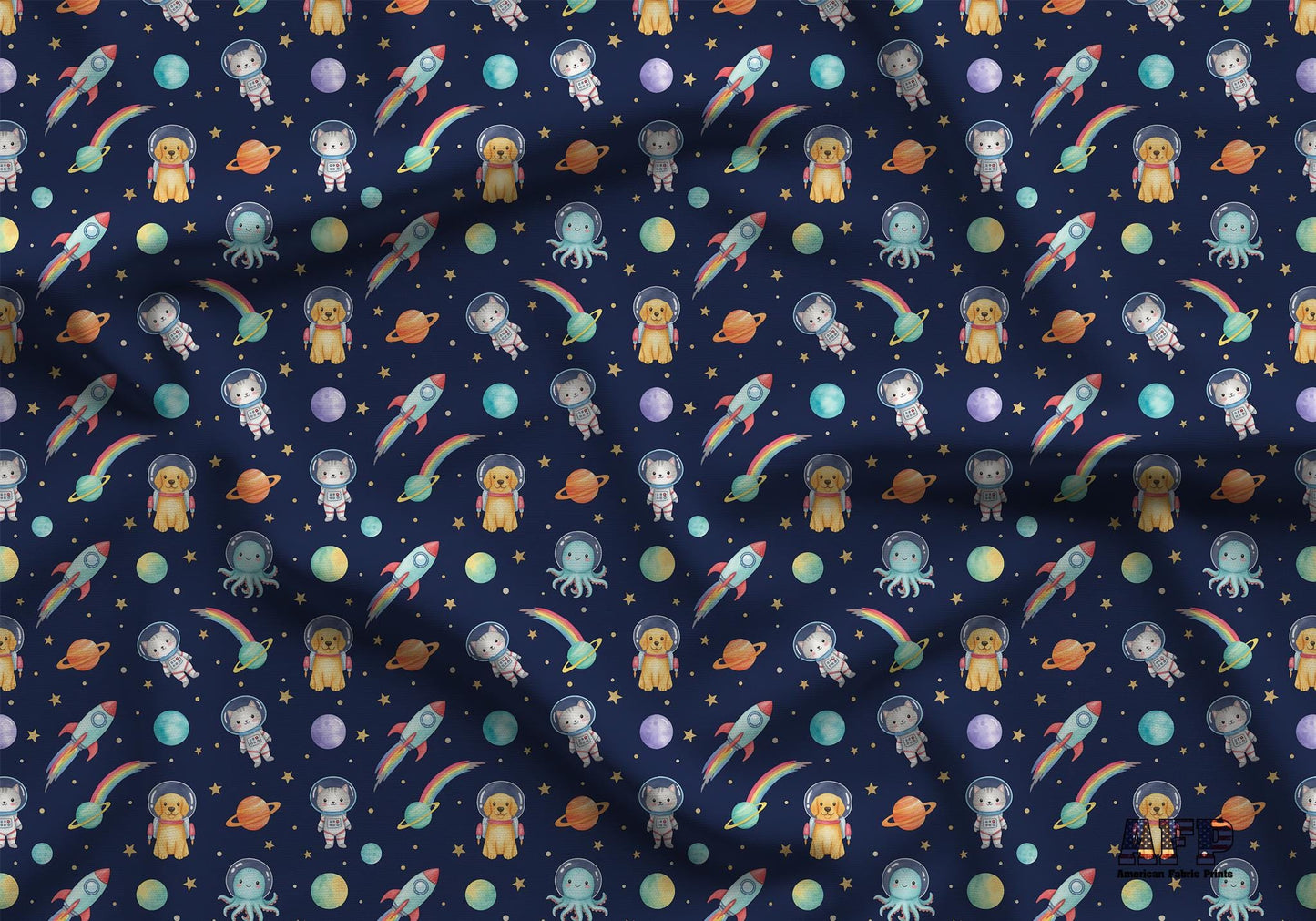 Space Animals Fabric - Shop now at American Fabric Prints
