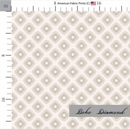 Boho Tribal Diamond Quilt Fabric | Premium Cotton Quilt Fabric | Made in the USA | American Fabric Prints | Boho Geometric Pattern