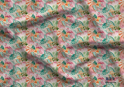 Preppy Watercolor Paradise Fabric - Shop now at American Fabric Prints