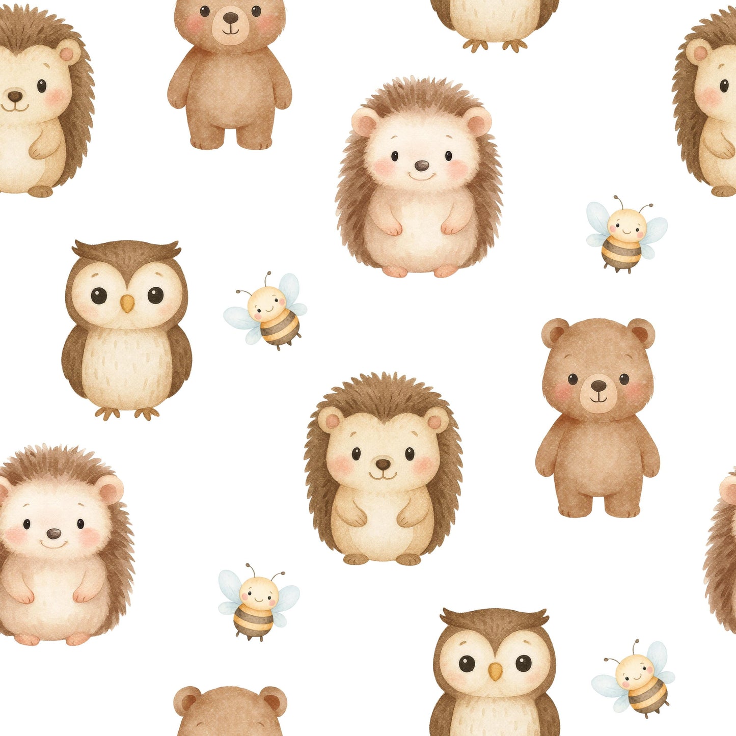 Baby Forest Creatures Fabric - Shop now at American Fabric Prints
