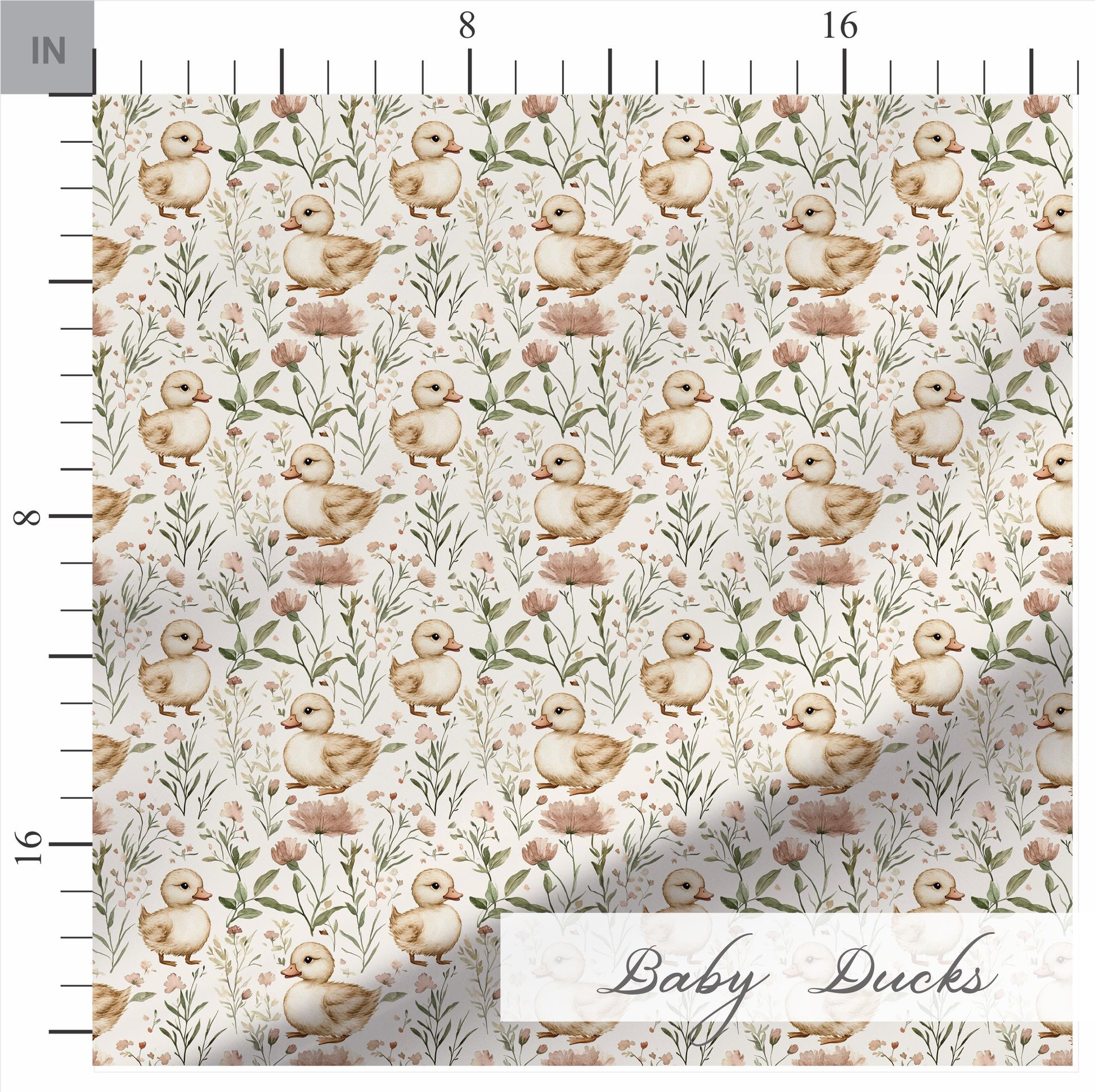 Premium Cotton Quilt Fabric with Ducks and Flowers. Made in the USA! Shop now at American Fabric Prints.