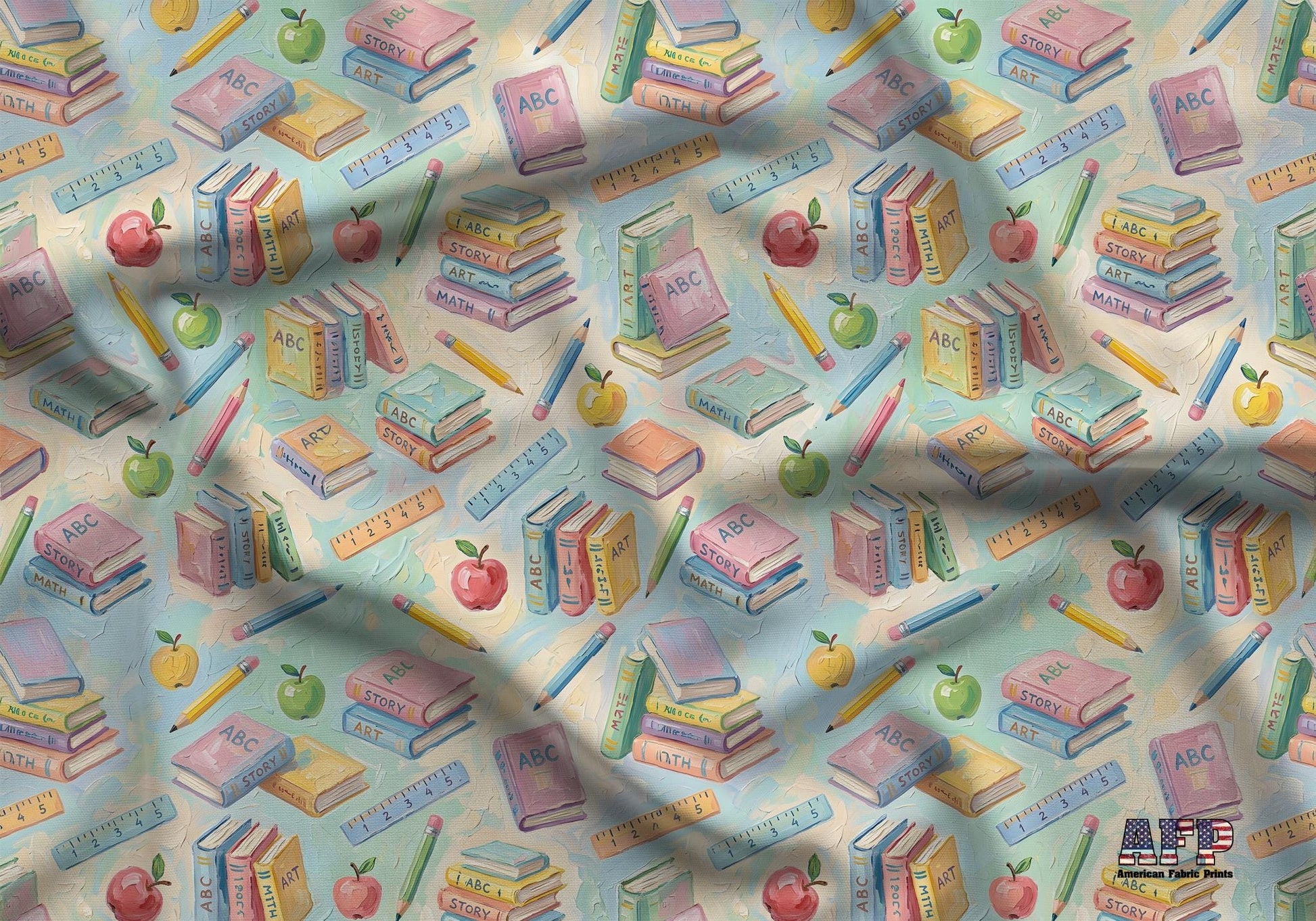 Back To School Pastel Fabric - Shop now at American Fabric Prints