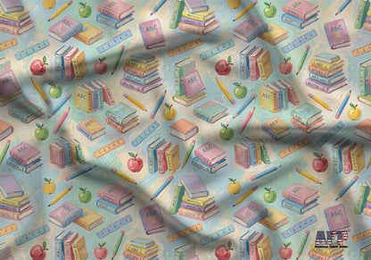 Back To School Pastel Fabric - Shop now at American Fabric Prints