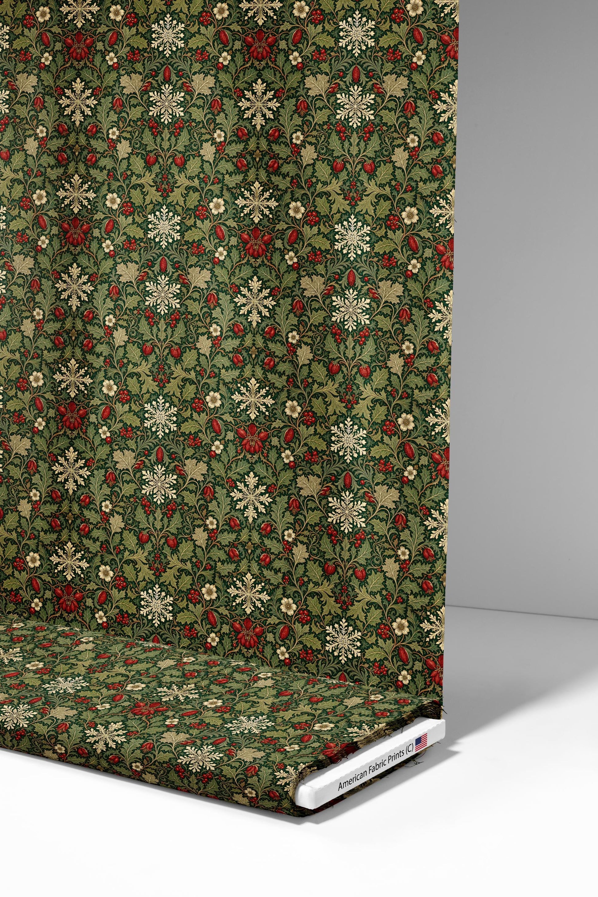 Victoriam Botanical Christmas Fabric - Shop now at American Fabric Prints