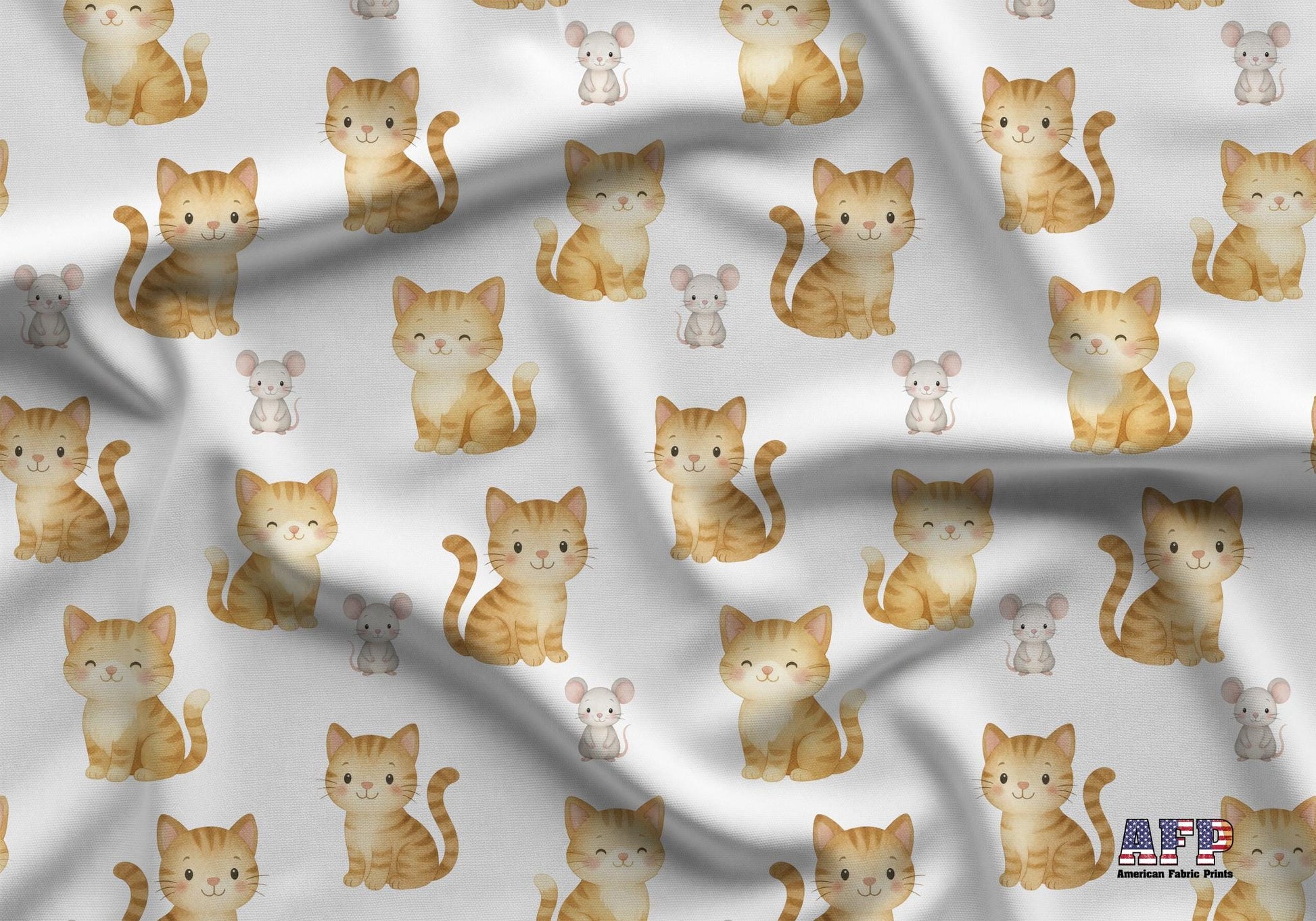 Cat and Mouse Fabric - Shop now at American Fabric Prints
