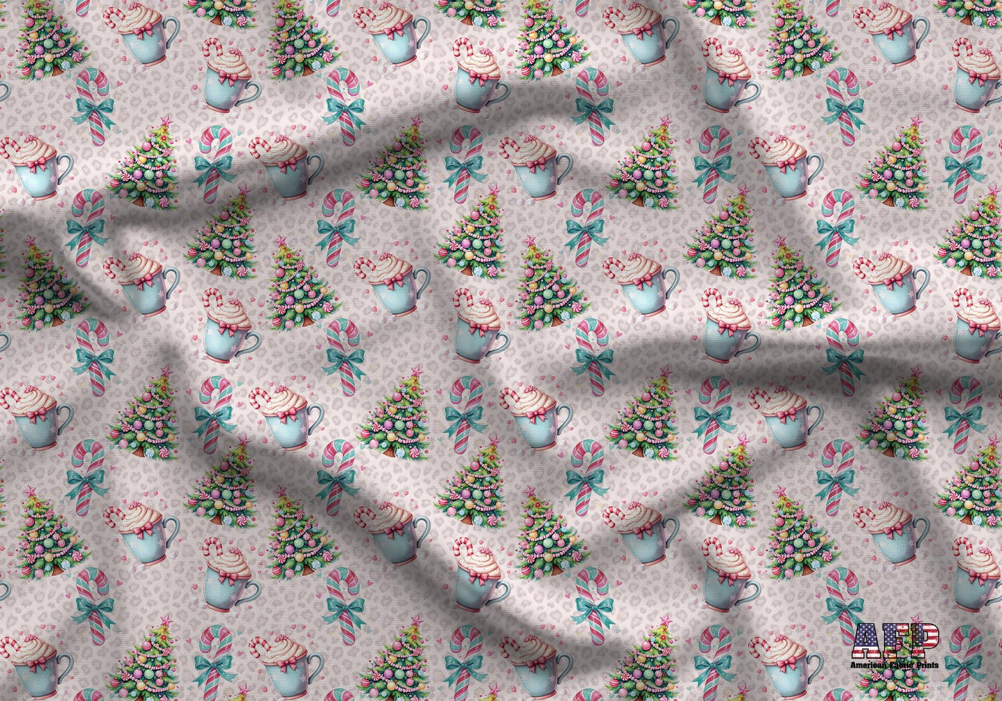 Pink Leopard Print Christmas Fabric - Shop now at American Fabric Prints
