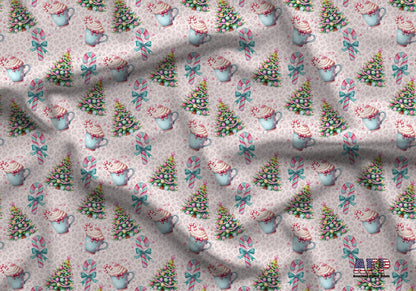 Pink Leopard Print Christmas Fabric - Shop now at American Fabric Prints
