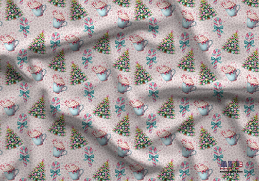 Pink Leopard Print Christmas Fabric - Shop now at American Fabric Prints