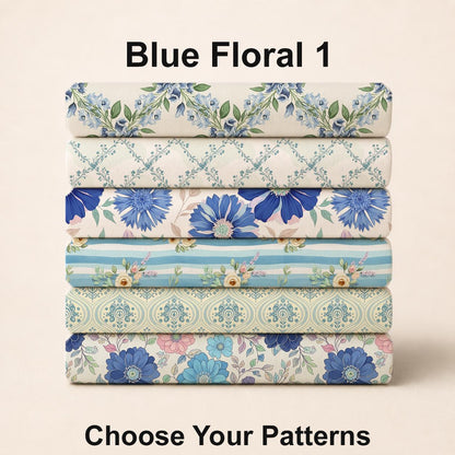 Blue Floral 1 Fabric Bundle Set - Shop now at American Fabric Prints
