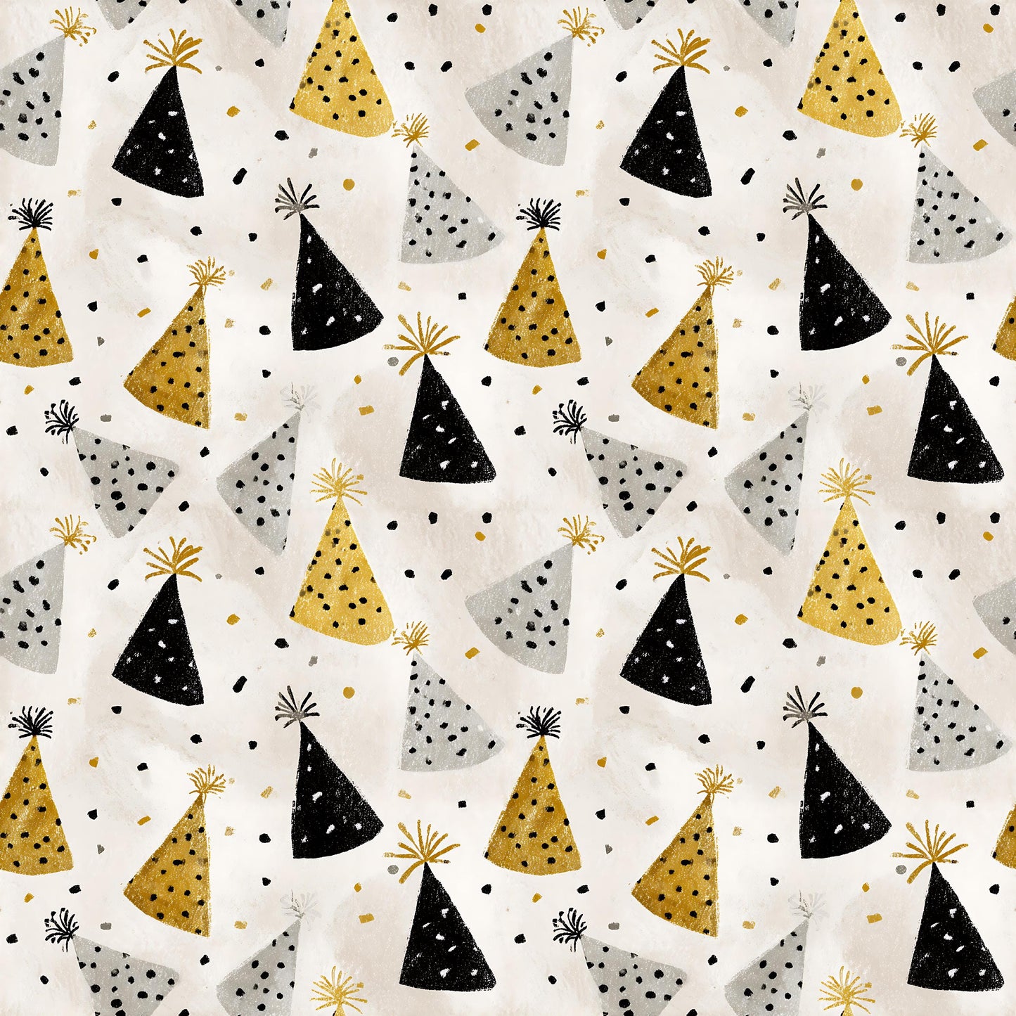 Vintage New Years Party Hats Fabric - Shop now at American Fabric Prints