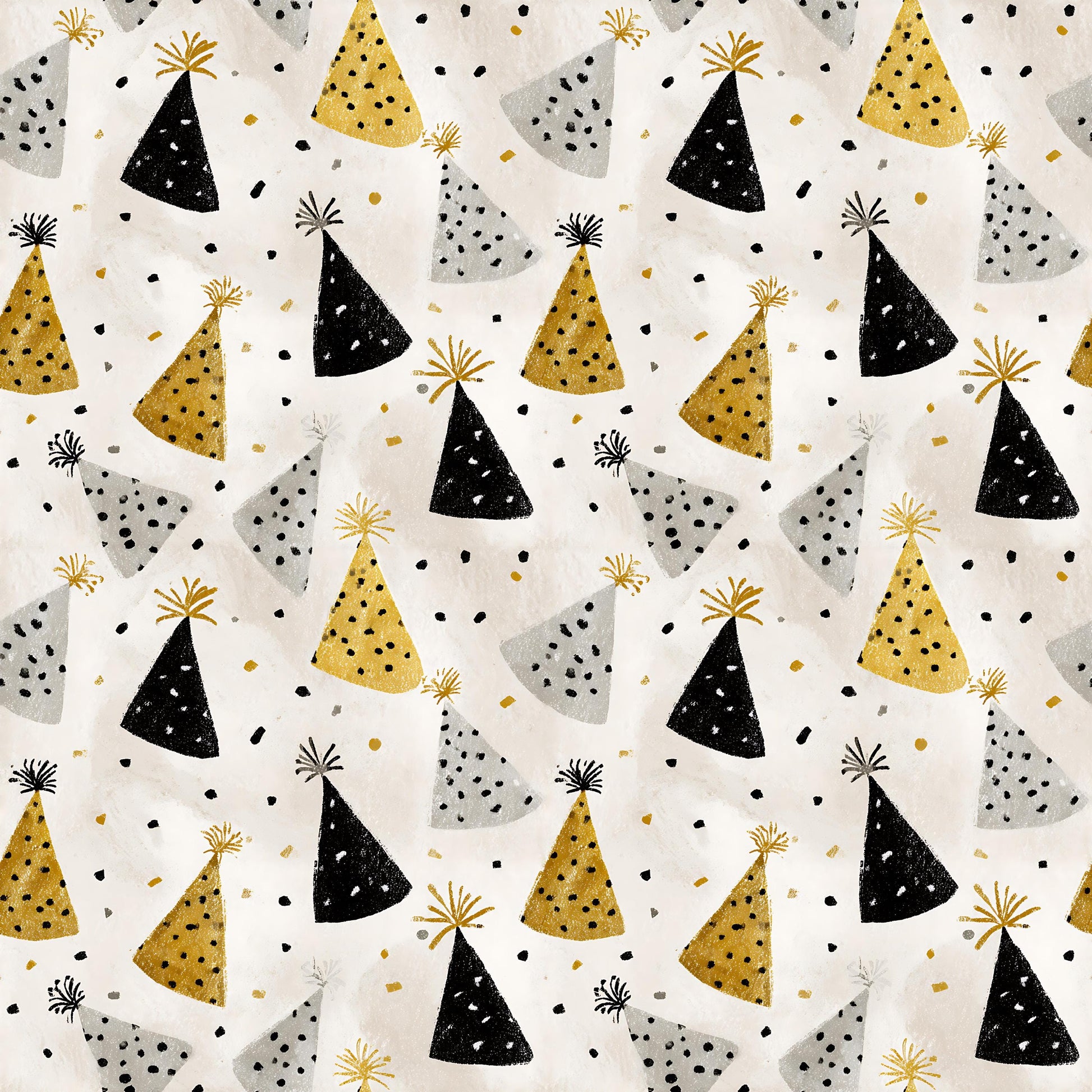 Vintage New Years Party Hats Fabric - Shop now at American Fabric Prints