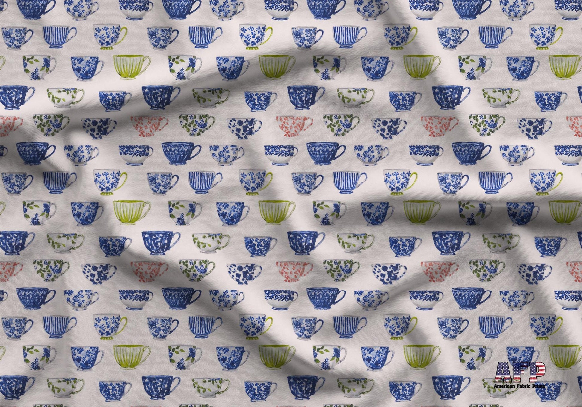 Grandmacore Teacups Fabric - Shop now at American Fabric Prints