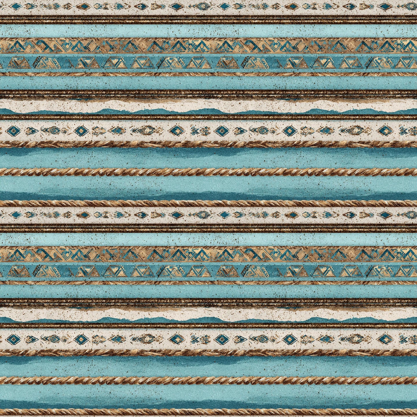Aztec Southwest In Blue and Gold Fabric - Shop now at American Fabric Prints