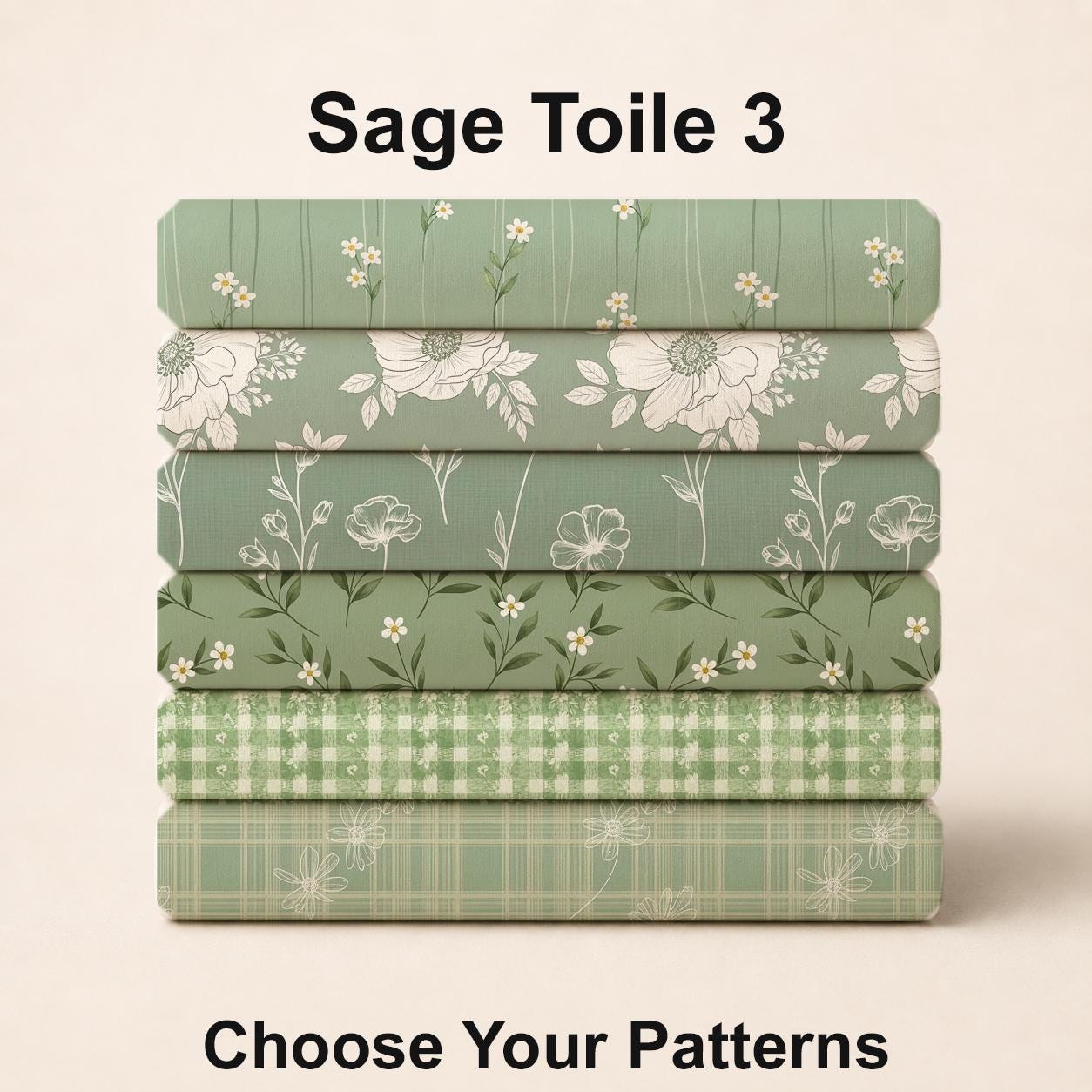 Sage Toile 3 Fabric Bundle Set - Shop now at American Fabric Prints