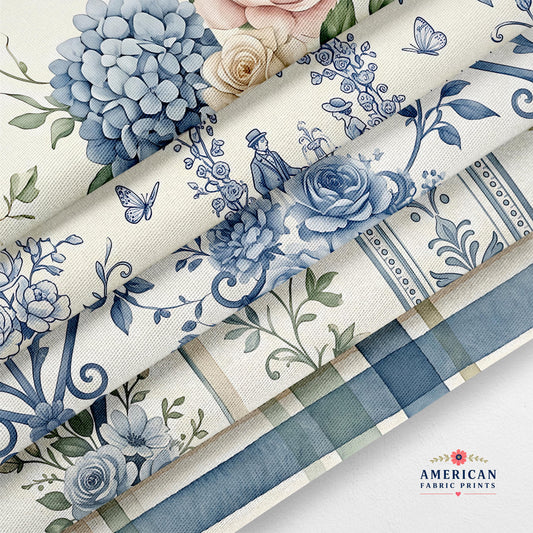 Blue Cottage Fabric Bundle Set - Shop now at American Fabric Prints