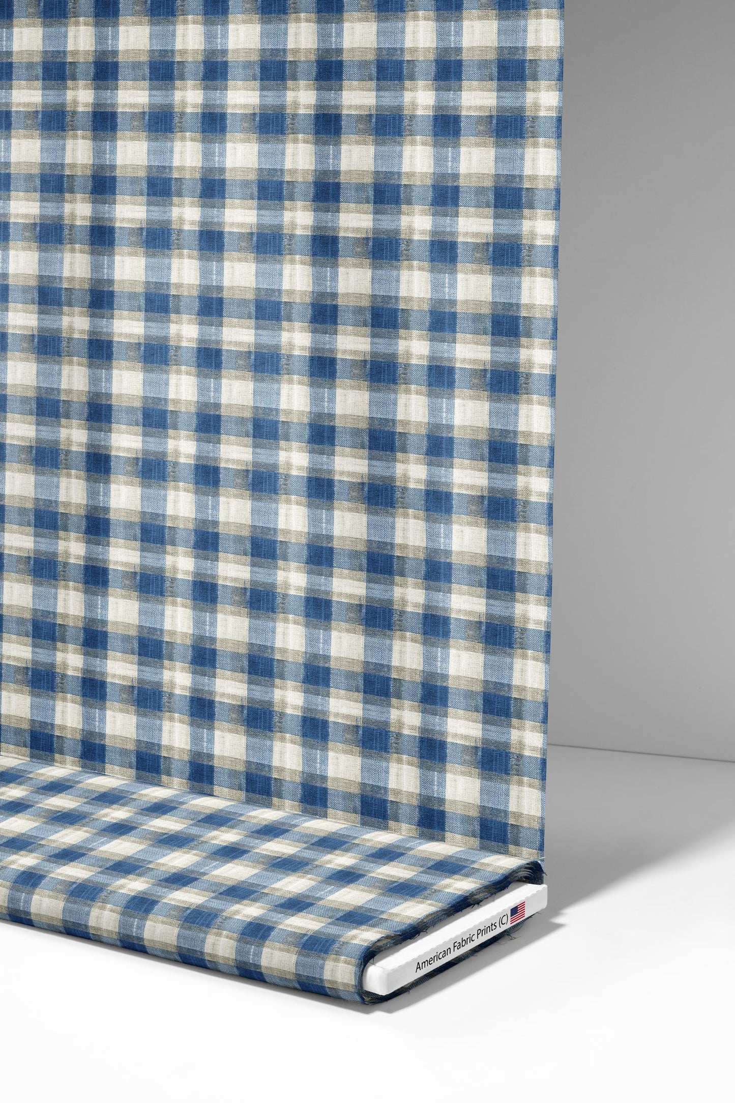 Country Blue Plaid Fabric - Shop now at American Fabric Prints