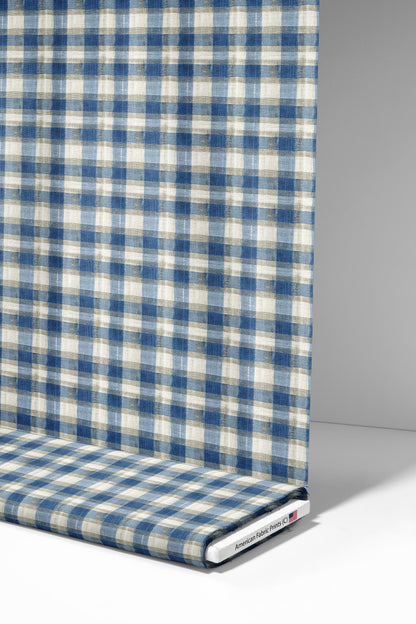 Country Blue Plaid Fabric - Shop now at American Fabric Prints