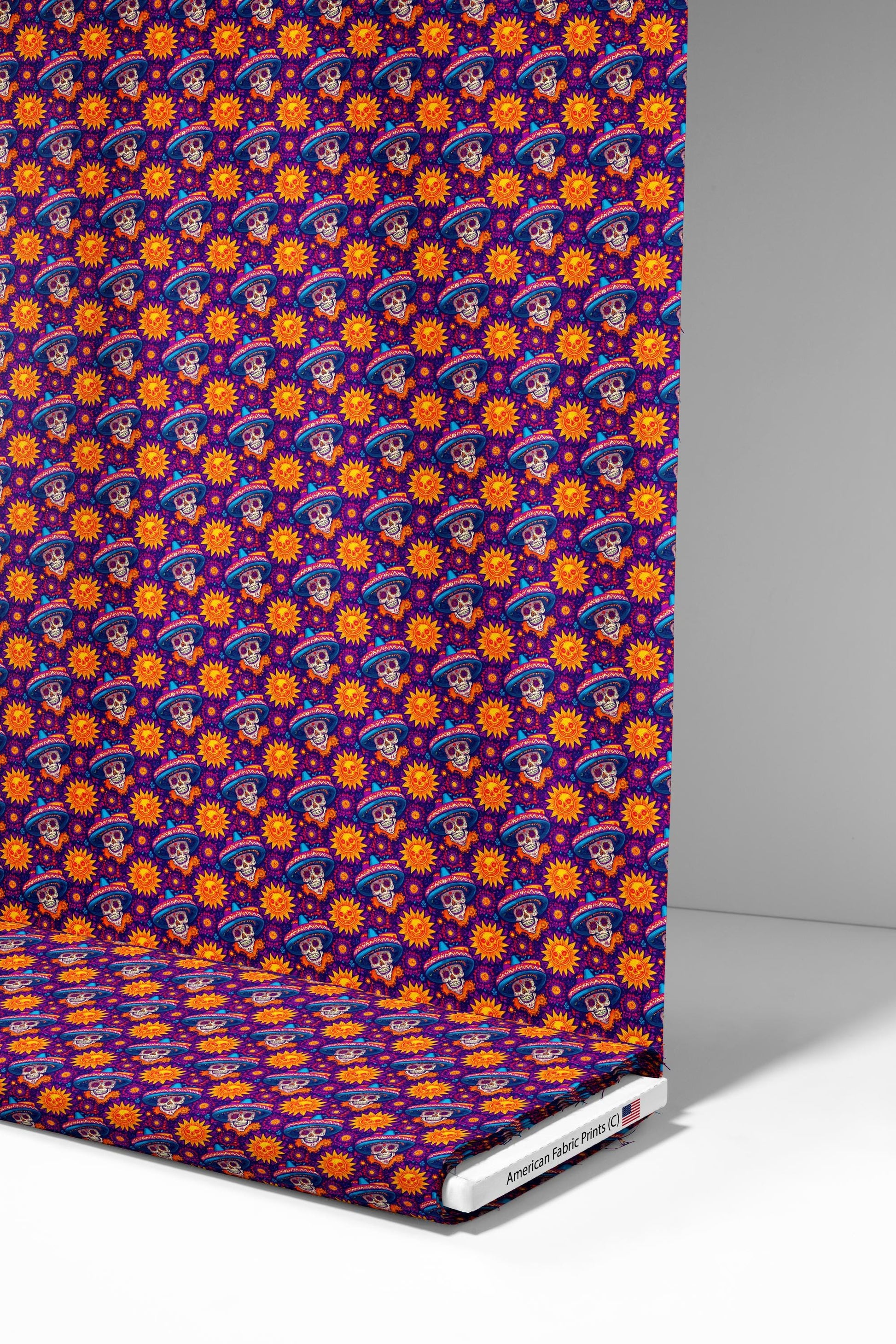 Fiesta Skull Fabric - Shop now at American Fabric Prints
