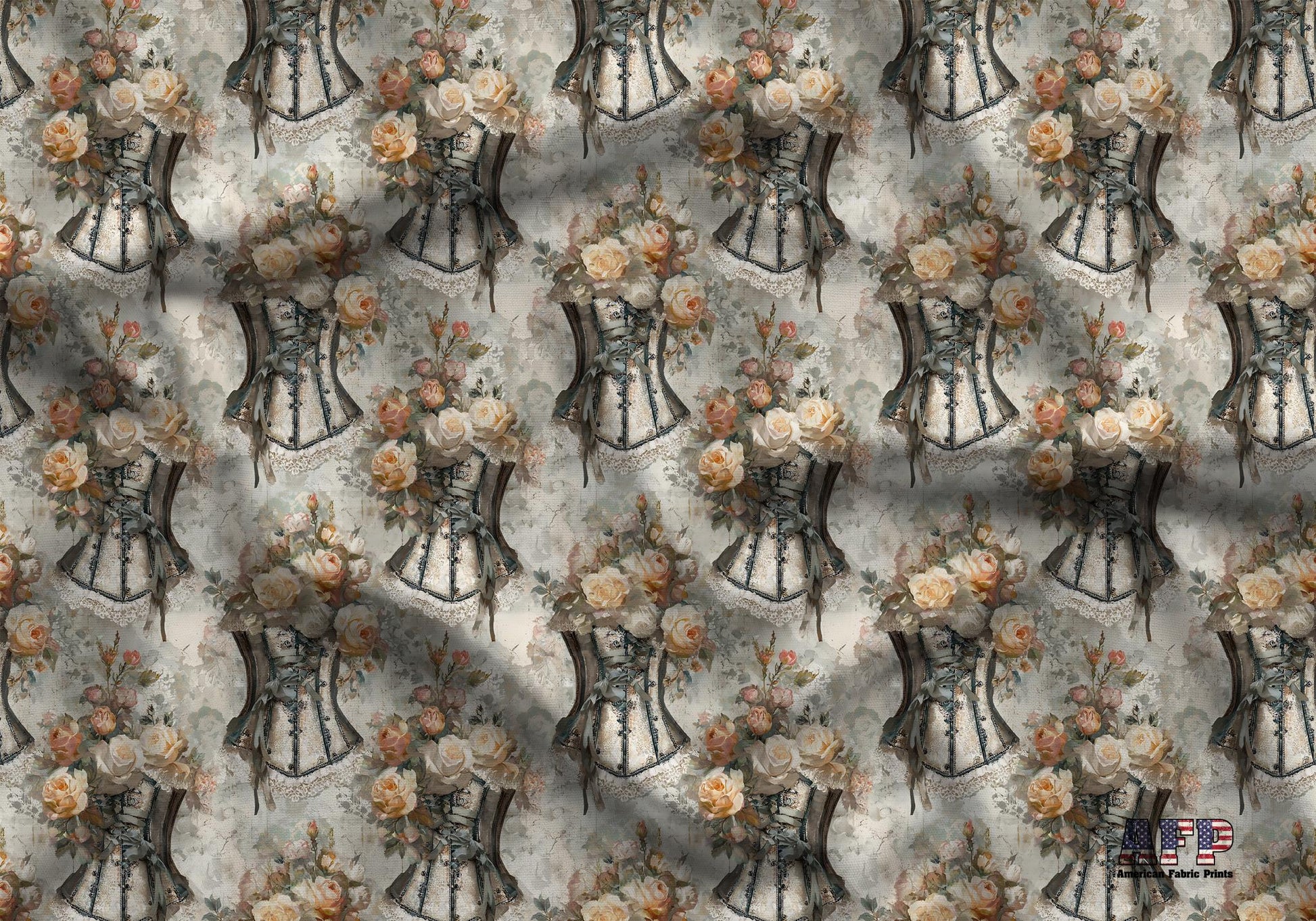 Victorian Shabby Chic Corset Fabric - Shop now at American Fabric Prints