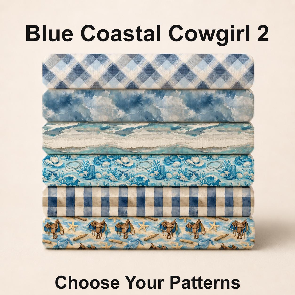 Blue Coastal Cowgirl 2 Fabric Bundle Set - Shop now at American Fabric Prints